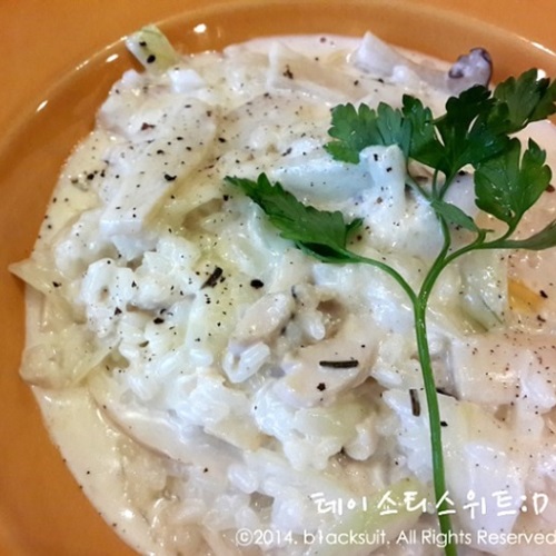 Chicken mushroom cream risotto